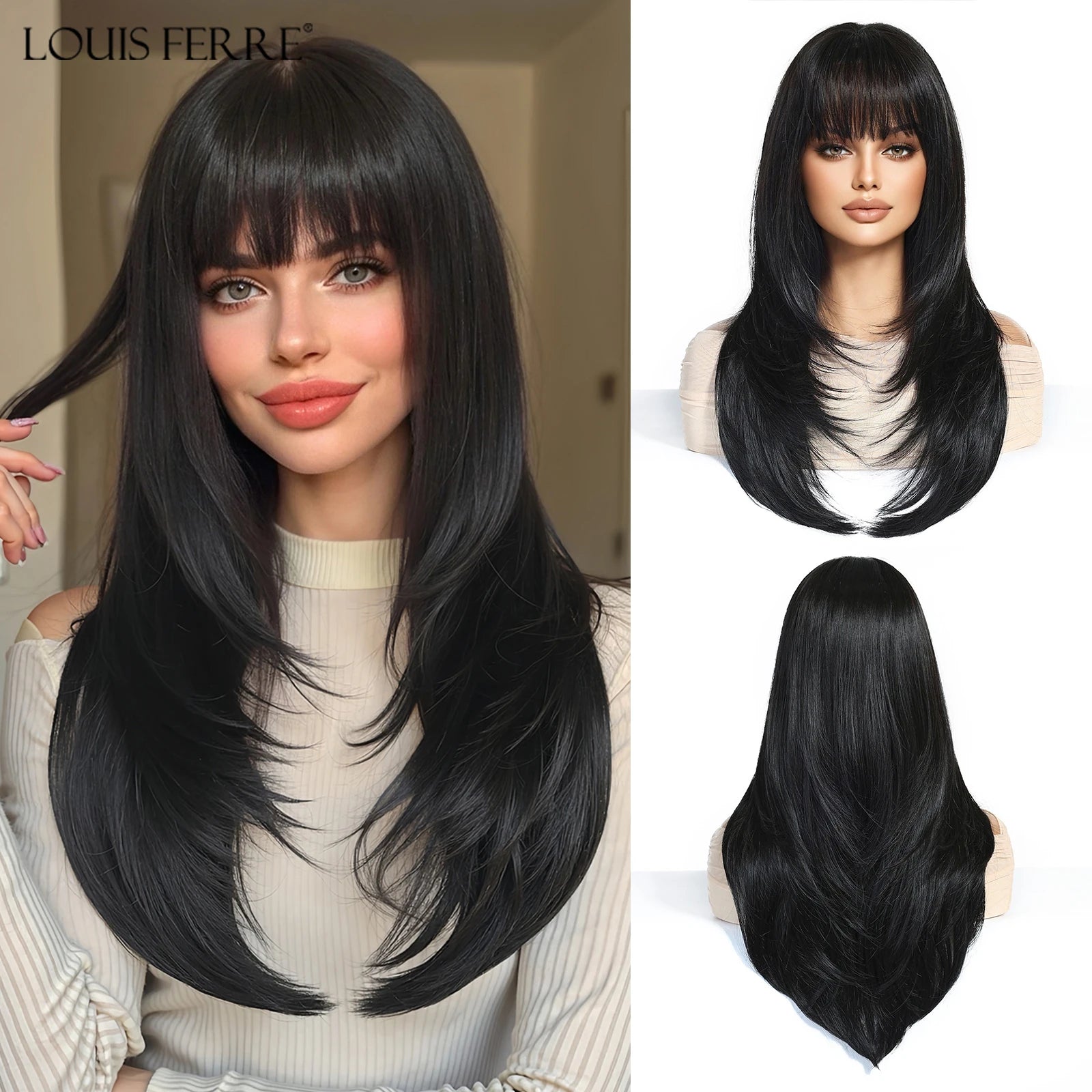 Natural Layered Hair Wigs For Women Daily Party