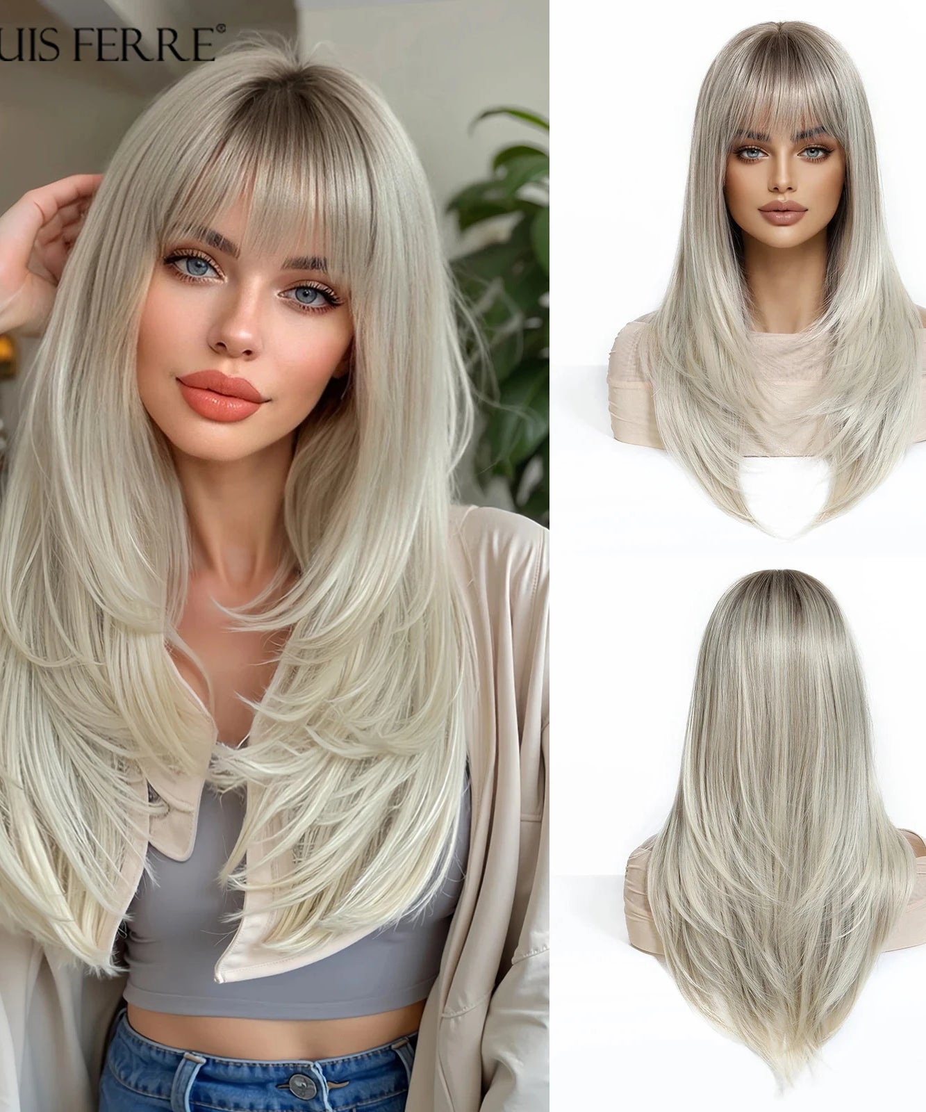 Natural Layered Hair Wigs For Women Daily Party