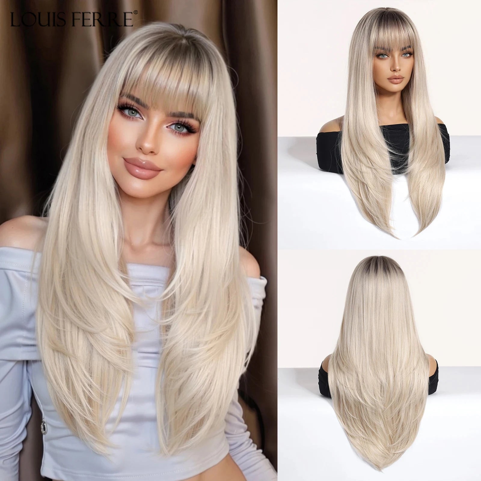 Natural Layered Hair Wigs For Women Daily Party