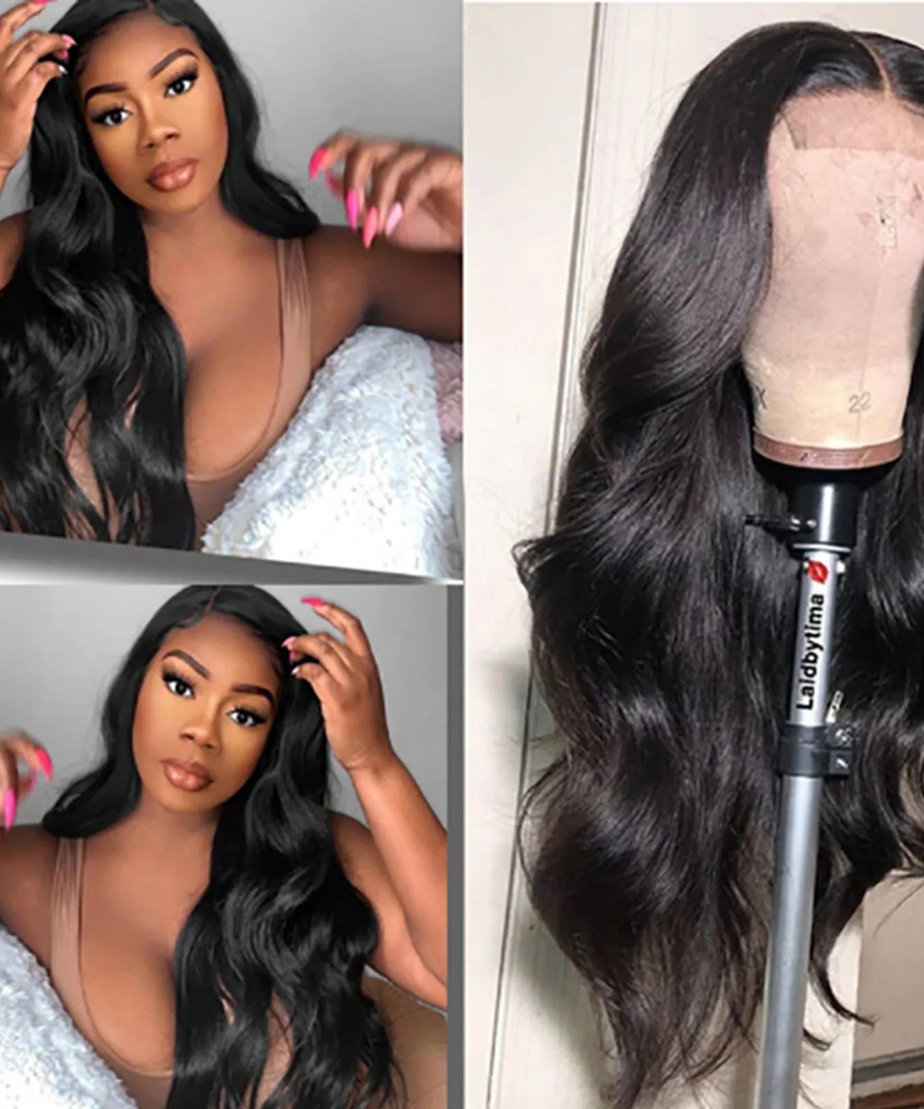 Premium Natural Black Wavy Synthetic Wig  for Women