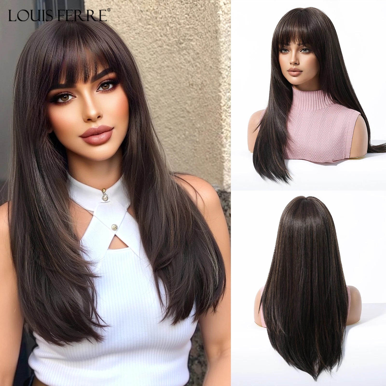 Natural Layered Hair Wigs For Women Daily Party