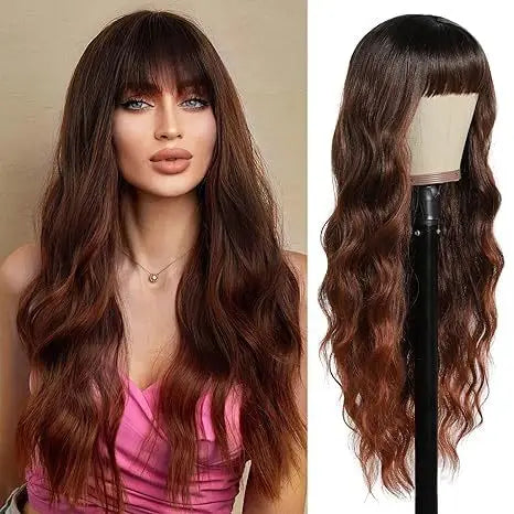 Synthetic Long Blonde Wigs with Bangs