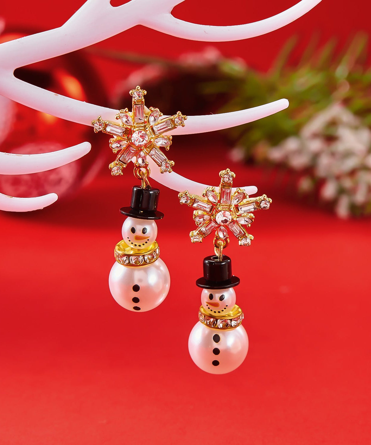 Snowman Pendant Earrings