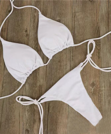 Halterneck Lace-up Bikini