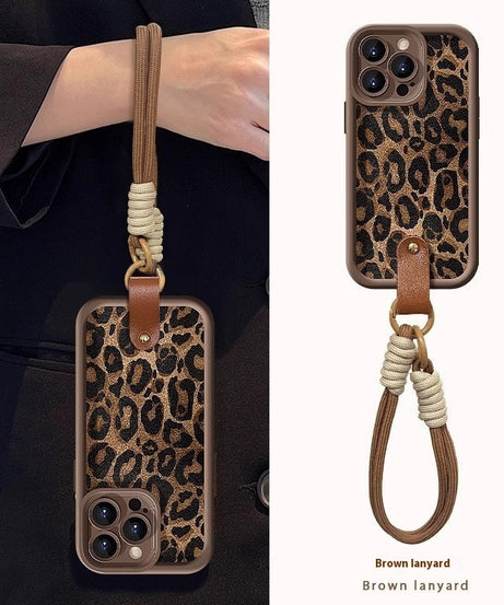Leopard Print Lanyard For 16 Phone Case