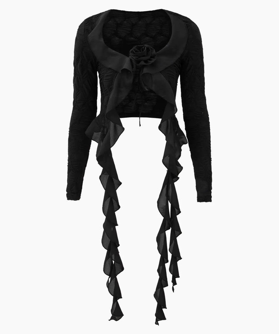 Flowers Decorate Long Sleeve Tops
