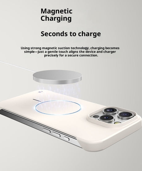 Fine Circle Magnetic Suction Suitable For 17promax Frameless Case 16 Skin Feeling Half Pack Protective Cover 14
